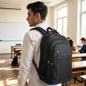 Mochila Escolar Universitaria Notebook Impermeable Resistente 47cm Negro 23L
