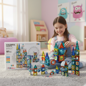 Juego Bloques De Construcción Magnéticos 3D 97 Piezas para Niño o Niña