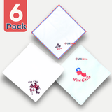 Pack 6 Pañuelos Baile Cueca 45 CM Bordados Fiestas Patrias Surtidos