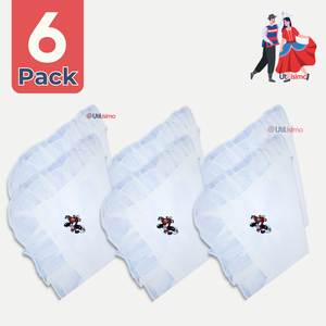Pack 6 Pañuelos Baile Cueca 36 CM Con Bordes Bordado Pareja Fiestas Patrias