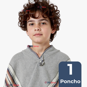 Poncho Manta Mapuche LANA GRUESO 114x56cm Fiestas Patrias
