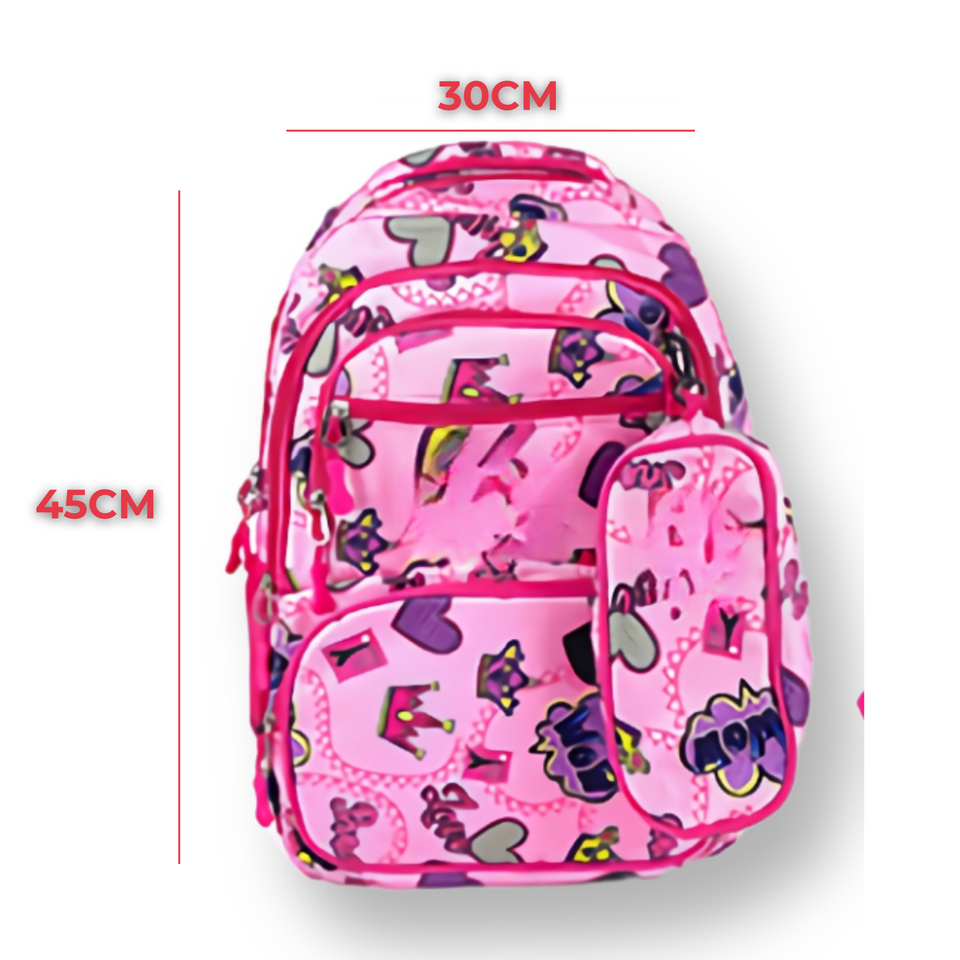 Mochila Con Lonchera Y Estuche 45CM Diseños Variados Niña