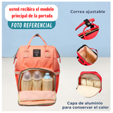 Mochila Maternal Bolso Pañalera Nylon Bebé Diseño Unicolor Térmica e Impermeable