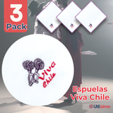 Pack 3 Pañuelos Baile Cueca 45CM Bordado Espuelas Fiestas Patrias