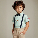 Conjunto de Vestir con Tirantes Camisa Pantalón Corto Algodón Niño