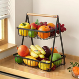Frutero De Mesa Organizador Multiusos 2 Niveles Negro