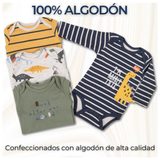 Pack 4 Bodys Bebé Niño Manga Larga Tedmimak 100% Algodón