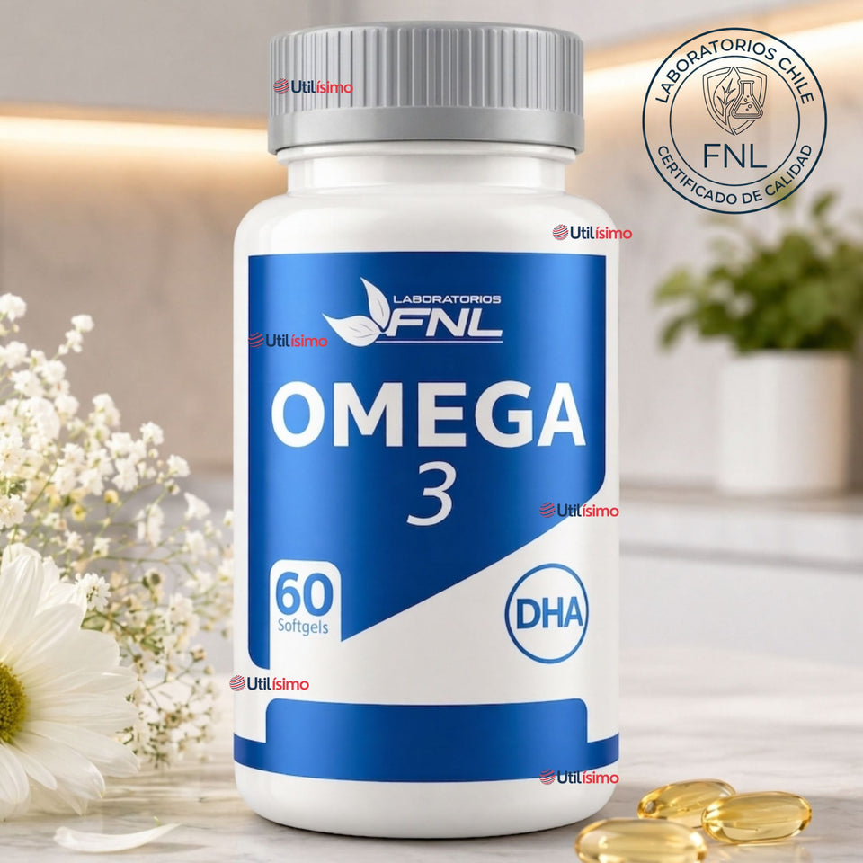 Omega 3 FNL 60 Capsulas Aceite De Pescado + Dha + Epa Sin Sabor
