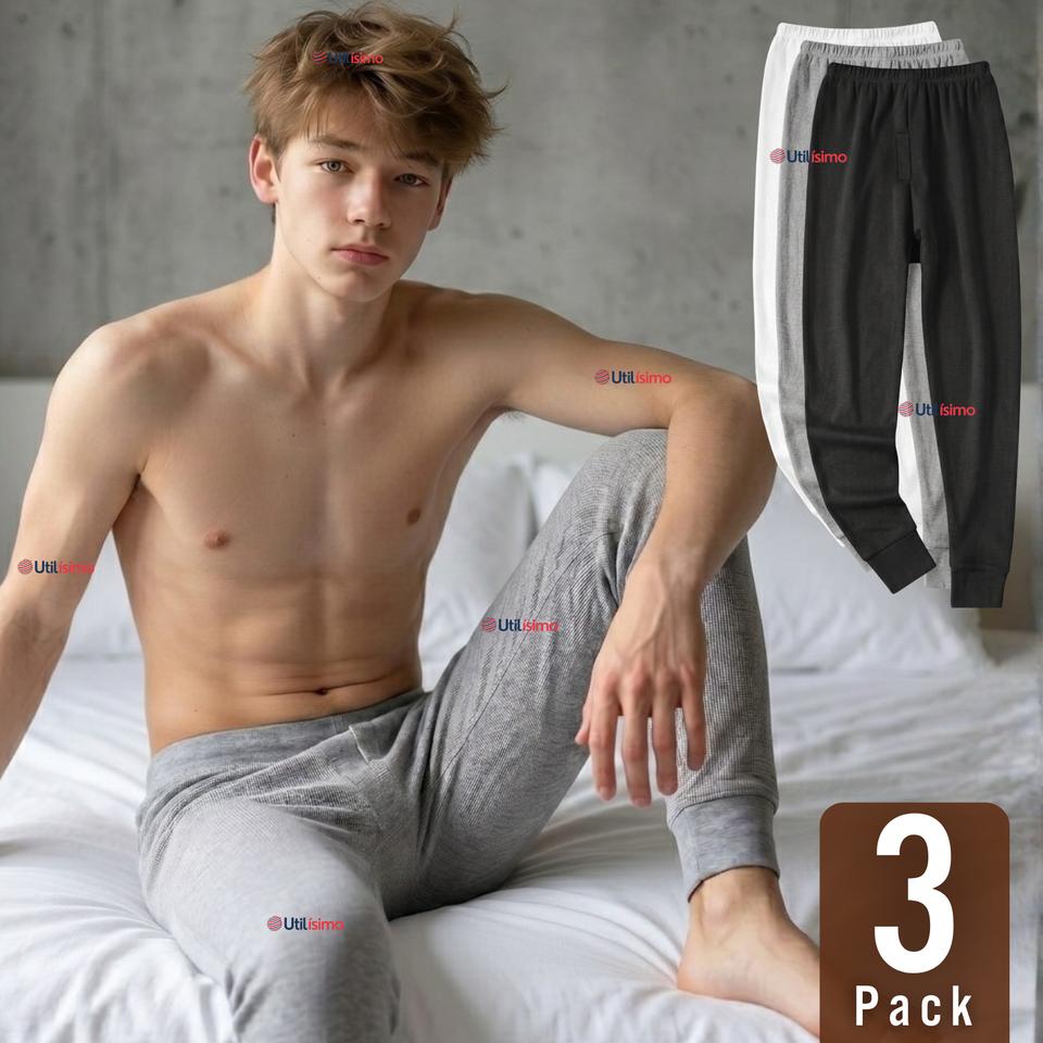 Pack 3 Calzoncillos Largos Algodón Calza Hombre Invierno Primera Capa