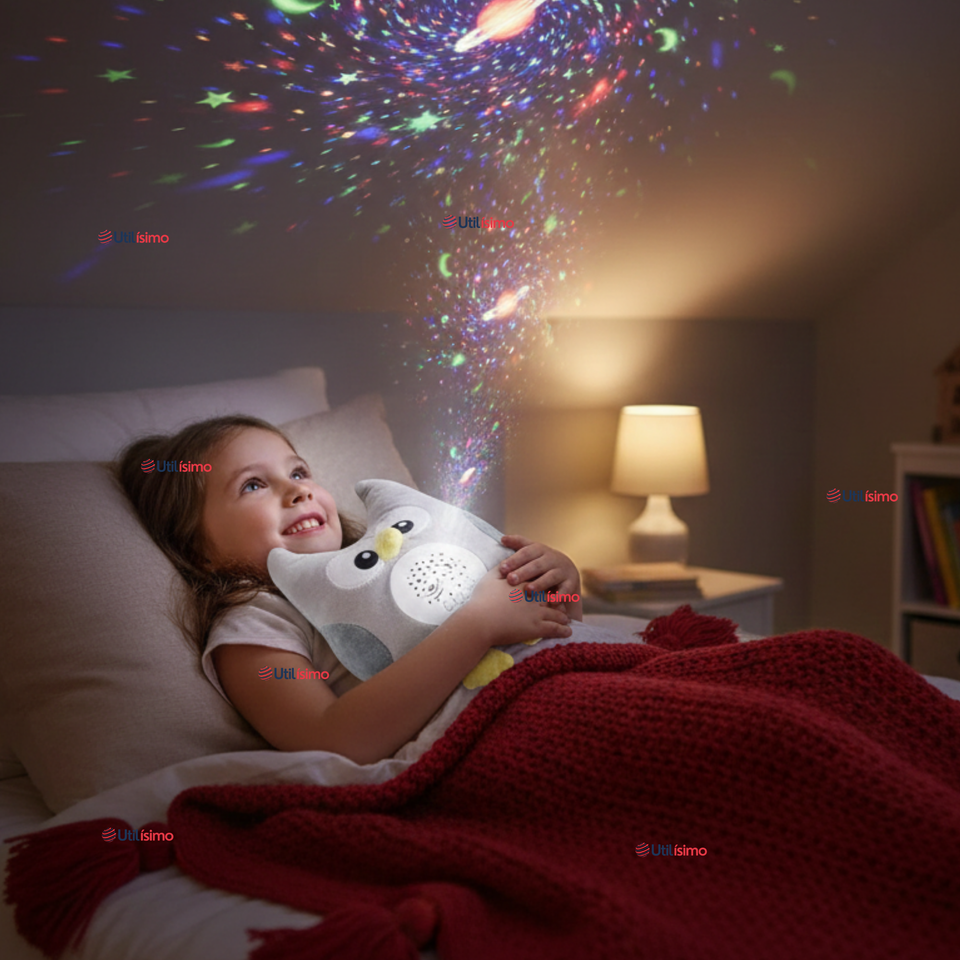 Peluche Búho Espantacuco Con Luz Y Sonido Para Bebé Niño Niña