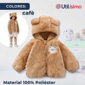 Chaqueta Polar con Capucha Niño Animalitos Cafè