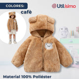 Chaqueta Polar con Capucha Niño Animalitos Cafè