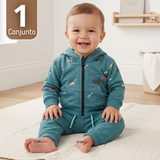 Buzo Polerón Con Capucha 2 Piezas Bebé Niño Green Dinosaur
