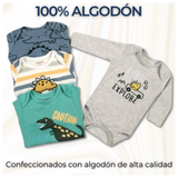 Pack 4 Bodys Bebé Niño Manga Larga Tedmimak 100% Algodón