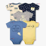 Pack 5 Bodys Niño Manga Corta Tedmimak 100% Algodón Baby BE KIND