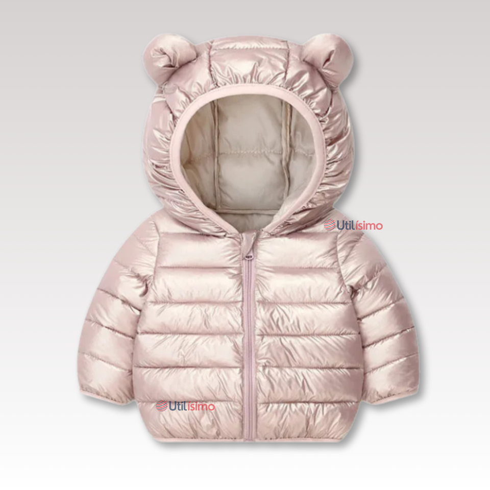 Parka Con Capucha Mangas Larga Niña Metallic Pink