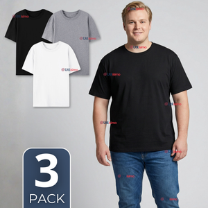 Pack 3 Camisetas Poleras 100% Algodón Básica Lisa Elástica Hombre Colores Surtidos