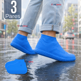 Pack 3 Pares Fundas Cubre Zapatos Azul Impermeable Surtidas Silicona Antideslizante