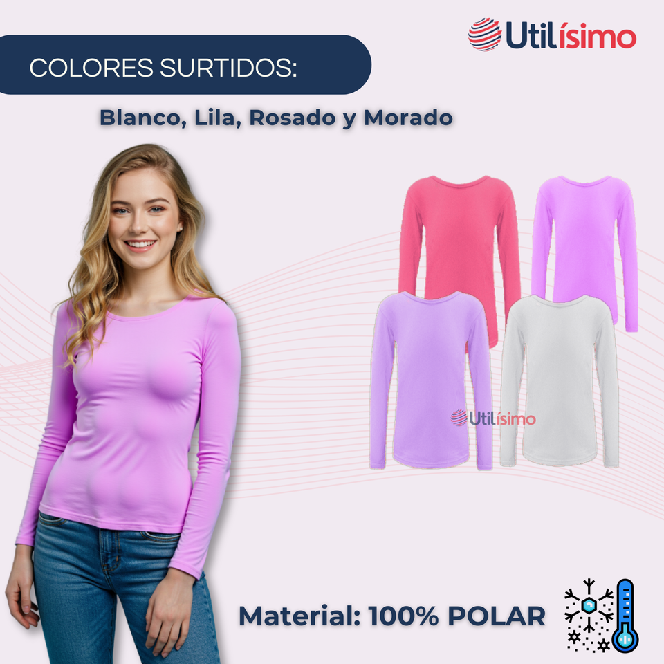 Camiseta Cuello Redondo Polar juvenil Colores Surtidos