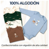 Pack 5 Bodys Bebé Niño Manga Larga Tedmimak 100% Algodón
