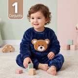 Conjunto Buzo Polerón Frizado Niños Bebes Corderito Liso 2 Piezas