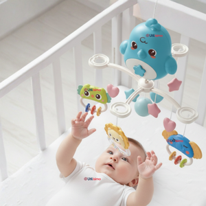 Móvil Giratorio Musical Proyector Bebé Niño Azul