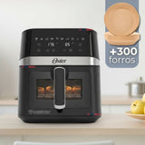 Oster® Freidora de Aire Digital, Recubrimiento Oster® DiamondForce, 6L de Capacidad, 10 Programas Automáticos, CKSTAF60WDDF + 300 Forros Desechables para Air Fryer