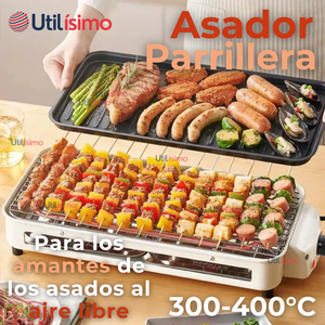 Asador Parrillera 2 En 1 Churrasquera Eléctrica Doble Nivel