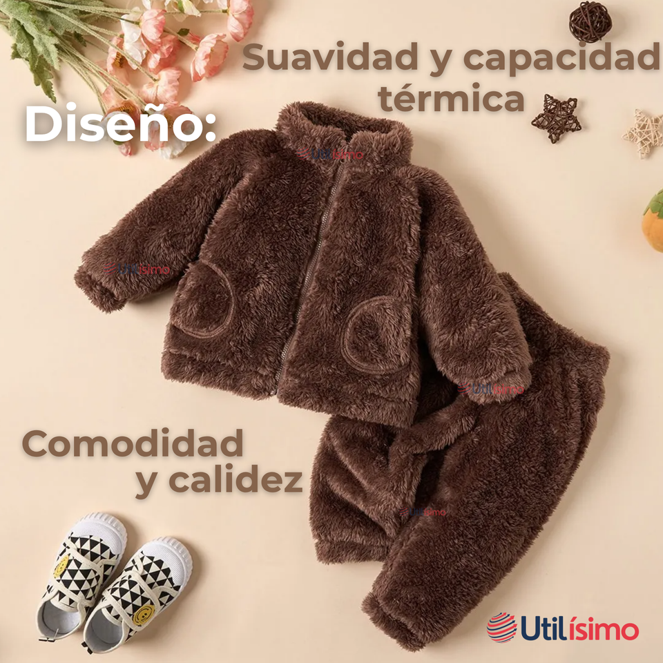 Conjunto Frizado Polar 2 Piezas Niño Marron