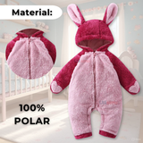 Enterito Osito Polar Con Capucha Rosado Para Bebé