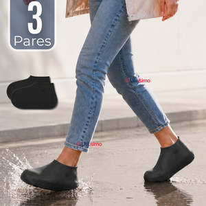 Pack 3 Pares Fundas Cubre Zapatos Negro Impermeable Surtidas Silicona Antideslizante
