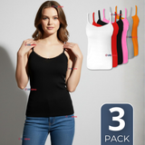 Pack 3 Camisetas Poleras Pabilo Básica Lisa Transpirable Mujer Colores Surtidos