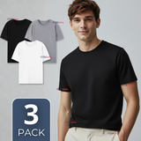 Pack 3 Camisetas Poleras 100% Algodón Básica Lisa Elástica Hombre Colores Surtidos