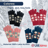 Guantes 20CM Táctil Lana Acrílica Adulto Colores Surtidos