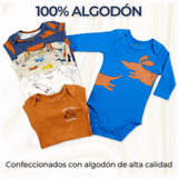 Pack 5 Bodys Bebé Niño Manga Larga Tedmimak 100% Algodón