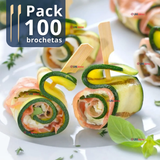Pack 100 Piezas Brochetas De Bambú Bandera Cóctel 10cm
