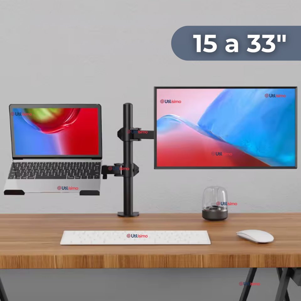 Soporte Brazo Doble Articulado Para Monitor Y Notebook Escritorio 15 a 33 Pulgadas 15 17 19 22 24 27 28 29 30 32