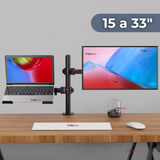 Soporte Brazo Doble Articulado Para Monitor Y Notebook Escritorio 15 a 33 Pulgadas 15 17 19 22 24 27 28 29 30 32