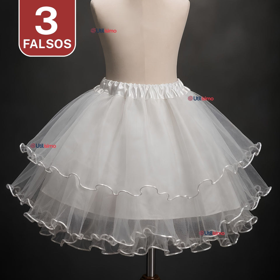 Pack 3 Falsos Para Faldas Niña Trajes Típicos Fiestas Patrias