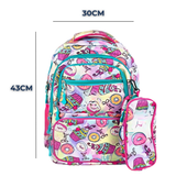 Mochila Con Lonchera Y Estuche 45CM Diseños Variados Niña