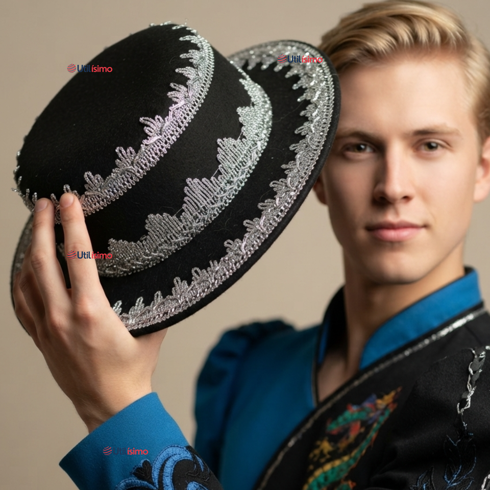 Sombrero Gorro Caporal Hombre Fiestas Patrias Negro Baile Típico