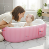 Bañera Inflable Plegable Portátil Para Bebés Con Bomba Aire Niña Rosado