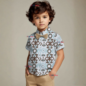 Conjunto de Vestir Camisa Con Lazo Y Pantalón Corto Algodón Niño