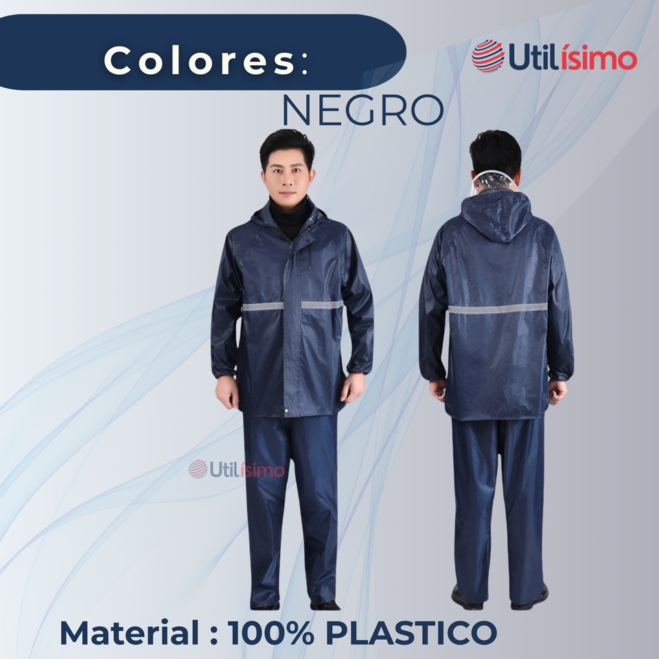 Poncho Impermeable Adulto Unisex Negro