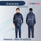 Poncho Impermeable Adulto Unisex Negro