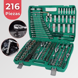 Set Caja De Herramientas 216 Piezas Dados Y Llaves Acero Cromo