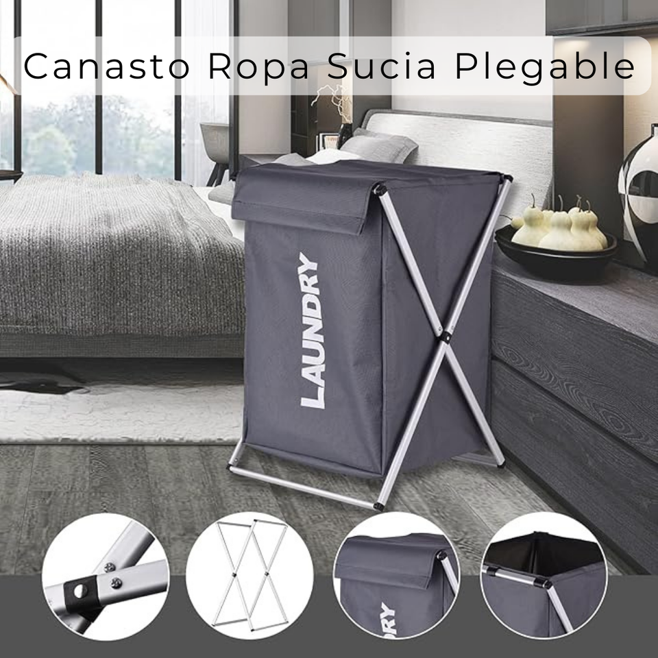 Canasto Ropa Sucia Plegable Tela Diseño Simple
