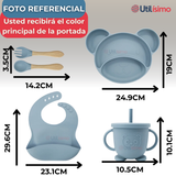 Set De Alimentación Bebé Silicona 6 Piezas Libre BPA Colores Surtidos