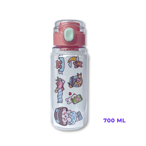 BOTELLA DE PLÁSTICO CON FILTRO ESCOLAR STICKERS DECORATIVO 700ML SURTIDO