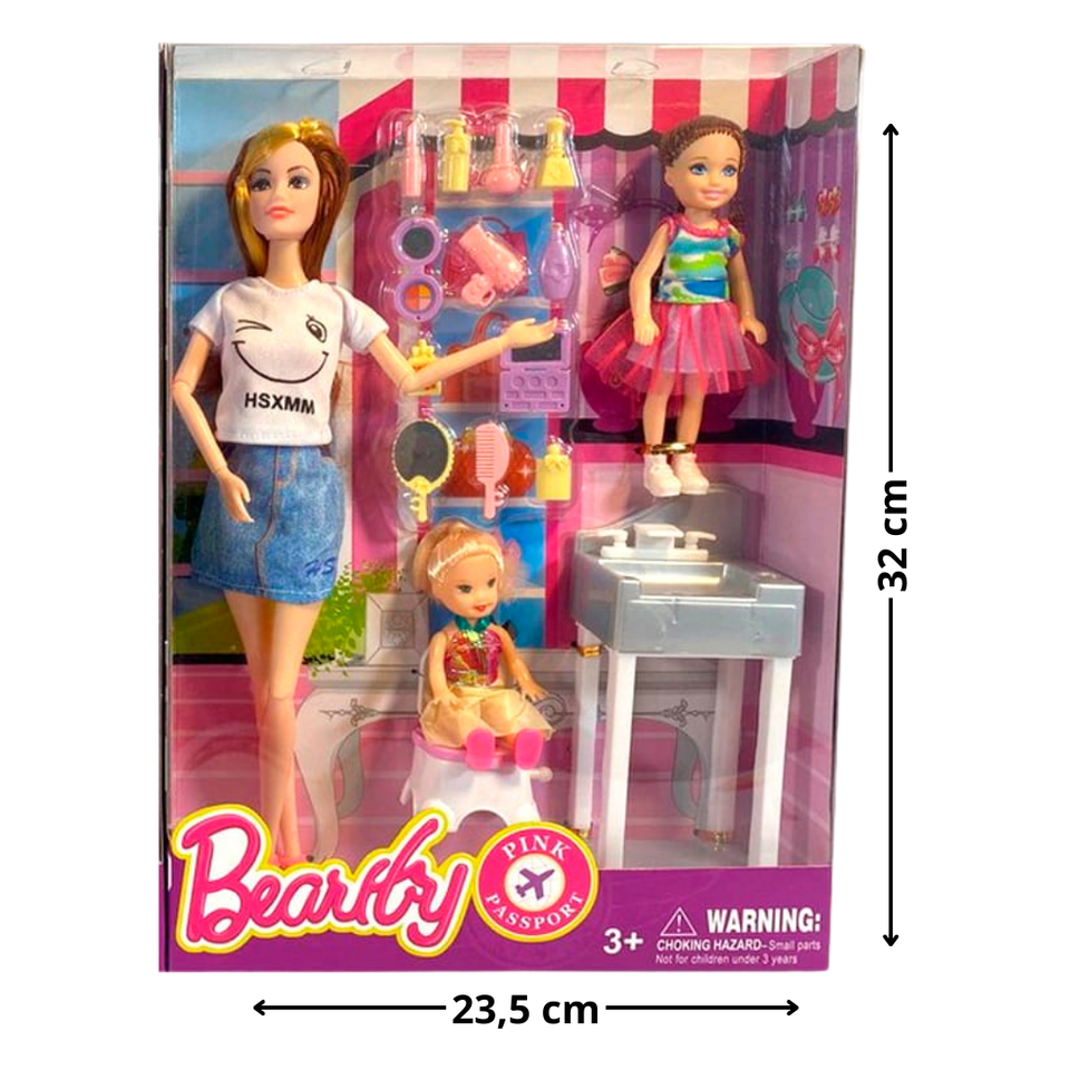 Set de Muñeca Estilo Barbie Peluqueria Infantil